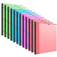 1 Inch Telescoping 3 Ring Binder - 12PCS, Flexible Binder with Customizable Front Cover and Clear Catalog Pocket, 1Inch Rings, 200 Sheet Capacity