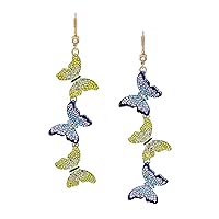 Betsey Johnson Womens Butterfly Earrings