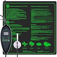 Warming Mats for Plants,MARVIA Heat Mat with Digital Temperature Controller,6 Temperatures 6 Timers,Seeding Heat Mat with LED and Probe, for Plants Seeds Gardening Greenhouse,Waterproof MET 20x20in