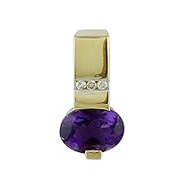 Carillon Amethyst Natural Gemstone Oval Shape Pendant 925 Sterling Silver Anniversary Jewelry | Yellow Gold Plated