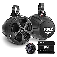 Pyle 5.25'' Water Resistant Marine Speaker - 1000 Watt Amplifier + Wireless BT Audio Controller, Applicable To ATV, UTV, 4x4, Wired RCA, for Boat Stereo Speaker & Other Watercraft