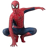 MARVEL Adult Integrated Spider-Man Deluxe Zentai Suit - Spandex Jumpsuit  with Mask with Plastic Eyes - Iron Spider Man
