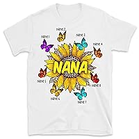 Personalized Grandma Mom Butterfly Grandkids Name Shirt, Custom Nana Kids Name Shirt, Gift for Mimi Gigi Mother