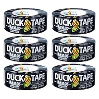 Duck Brand Max Strength Duct Tape, Black, 1.88 Inch x 35 Yards, 240867 (Pack of 6)