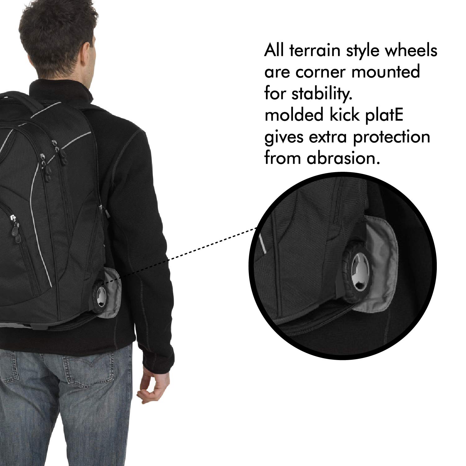 High Sierra Powerglide Wheeled Backpack, Black, One Size