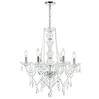 CWI Lighting Princeton 6 Light Down Chandelier with Chrome Finish Fom