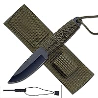 Survivor HK-106 Series Fixed Blade Knife with Fire Starter 8-Inch Overall