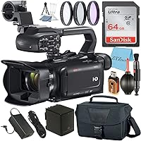 Canon XA11 Camcorder Compact Full HD with HDMI and Composite Output + ZeeTech Accessory Bundle + SanDisk 64GB Memory Card + 3 Pieces Filter kit + Case and More