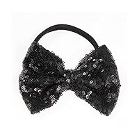 Song Qing Baby Infant Girls Hair Band Sequined Bow Headband Turban Knot Hair Headwear (Black)