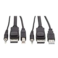Tripp Lite DisplayPort KVM Cable Kit 3 in 1 4K USB 3.5 mm Audio 3xM/6ft (P783-006)