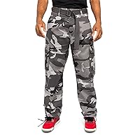 G-Style USA Men's Relaxed Straight Fit Tactical Work Cargo Pants 6CP01 - New City Camo - 38/34