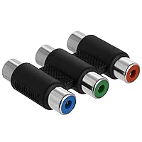 Cmple – 3-RCA Jacks to 3-RCA Jacks Coupler Jointer – RGB Female to Female 3-RCA Adapter Extension AV Audio Video Adapter