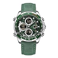 NAVIFORCE Digital Watch Men Luxury Leather Analog Quartz Waterproof Watches Fashion Business Chronograph Military Multifunctional Wristwatch