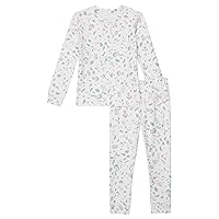 PJ Salvage Girls' Kids' Sleepwear Long Sleeve Top and Bottom Peachy Pajama Set