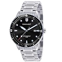 G GALLANT Mens Watch Quartz Analog Watches with Stainless Steel Band Metal Wrist Watch for Men Calendar Date 5ATM Waterproof Watches Business Casual Dress
