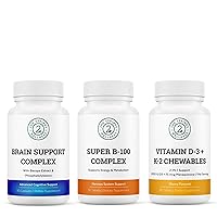 Wellness Bundle - Brain Support Complex, Super B-100 Complex, and Vitamin D3 + K2