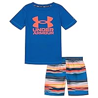 Under Armour Boys' Swim Volley Set, Sleeve Shirt & Matching Shorts, Lightweight & Breathable