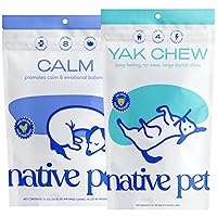 Dog Calming Chews (120 Chews) & Yak Chews for Dogs (3 Large Chews)