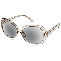 Sofia Vergara x Foster Alejandra Square Reader Sunglasses for Women, Shiny Crystal Taupe, 58 mm + 1.25