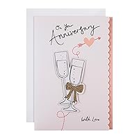 Hallmark Anniversary Card for Couple - 3D Champagne Glass Design