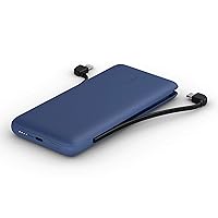 Belkin BoostCharge Plus 10k mAh Power Bank w/Integrated Lightning Cable & USB-C Cable - iPhone Charger - Battery Pack Portable Charger for iPhone 15 Pro Max, iPhone 15, iPhone 14, iPhone 13 - Blue