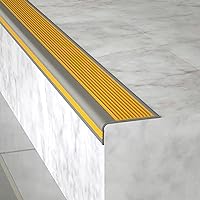 L-Shape PVC Non Slip Stair Self-Adhesive Anti-Slip Strips Protector, Edge Nosing Anti Slip Stair Nosing Edge TrimRubber Stair Tread Edge (Color : Orange, Size : 10pieces)