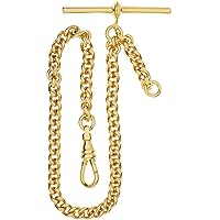 I LUV LTD Single Albert Chain for Pocket Watch - Finished in Rolled Gold - Gift Gents