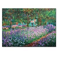 Large Size Canvas Wall Art Irises in Monet's Garden by Claude Monet Canvas Prints Bedroom Room Wall Decor Flowers Pictures Canvas Print Home Office Decorations Framed 32x48inch
