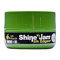 AmPro Shine-n-Jam Edges - Excellent for Taming Fringe, Ponytails, and Updos - Provides Firm Hold with Non-Greasy Shine - Moisturizes and Smoothes Hair with Silk Proteins - 2.25 oz