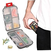 Travel Pill Box 10 Compartments Double Layers Small Portable Pill Box Airtight Moistureproof Daily Pill Case for Outdoor Camping Travel Essentials