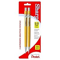 PENTEL Sharp Mechanical Drafting Pencil, 0.9 mm, Yellow Barrel, 2/Pack (P209BP2K6)