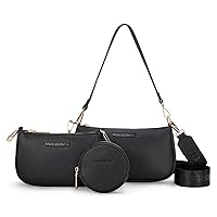 Montana West 3 Pieces Shoulder Bags for Women Purse Handbag Set with Cute Coin Purse