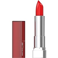 Maybelline Color Sensational Lipstick, Lip Makeup, Cream Finish, Hydrating Lipstick, Nude, Pink, Red, Plum Lip Color, On Fire Red, 0.15 oz; (Packaging May Vary)