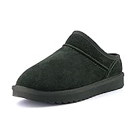 CUSHIONAIRE Women's Hilo Faux Shearling Genuine Suede Cozy Mule Slippers +Memory Foam