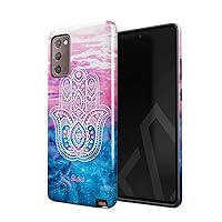 Compatible with Samsung Galaxy Note 20 Case Hamsa Fatima Hand Luck Symbol Mandala Henna Paisley Landscape Mountain Pattern Heavy Duty Shockproof Dual Layer Hard Shell+Silicone Protective Cover