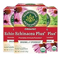 Traditional Medicinals Organic Echinacea Plus with Spearmint Herbal Tea, Promotes Immune Function, (Pack of 3) - 48 Tea Bags Total