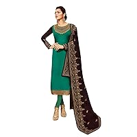 ladyline Partywear Maslin Silk Embroidered Salwar Kameez Suit Womens Ready to Wear Indian Pakistani Dress
