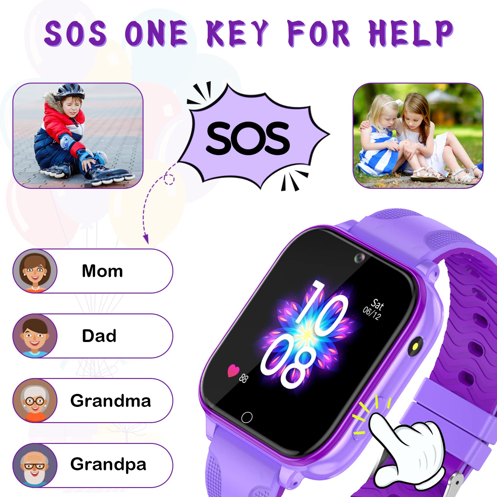 cjc 4G Kids Smart Watch for Kids, 1.6