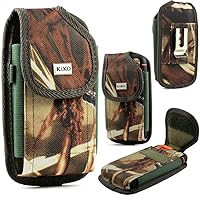 XXL Size Motorola Droid Turbo 2 / Droid MAXX 2 Camouflage Rugged Heavy Duty Vertical Holster Pouch with Belt Clip Case Cover (Fits Otter Box Defender/LIFEPROOF/Mophie Juice Pack Air/Plus Case On)