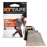 Pro Oxygen, Synthetic Kinesiology Athletic Tape with Celliant Technology, 20 Count, 10” Precut Strips, Titanium