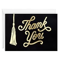 Hallmark Graduation Thank You Cards Bulk, Black and Gold Tassel (40 Thank You Notes with Envelopes)