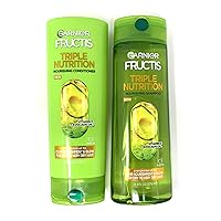 Garnier Fructis Triple Nutrition Bundle Of Nourishing Shampoo (12.5 oz) And Nourishing Conditioner (12.0 oz) - Vitamin E + Avocado Oil