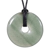 Morella women's necklace 31.5 inch - 80 cm gemstone Donut gem pendant in a velvet bag