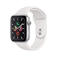 Amazon Renewed Apple Watch Series 5 (GPS, 40MM) Silver Aluminum Case with White Sport Band (Renewed)