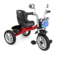 Bike with Air Tires - Interactive Kids Tricycle for Toddlers with Basket, Lights, Music - Mini Riding Toy for Training Motor Skills, Learning Balance - Birthday for Girls, Boys