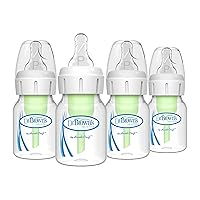 Anti-Colic Options+ Narrow Baby Bottles, 0m+ Preemie Nipple - Bottle to Reduce Colic, 4 Pack, 2 oz/60ml, Preemie Flow