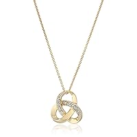 Amazon Essentials womens 18K Gold over Sterling Silver Diamond Knot Pendant Necklace (previously Amazon Collection)