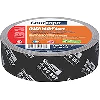 Shurtape PC 857 UL 181B-FX Listed/Printed Cloth Waterproof HVAC Duct Tape, Use to Seal Seam and Join Class 1 Flex Duct, 48mm x 55 Meters, Black Printed, 1 Roll (201885)