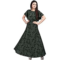 Jessica-Stuff Women Crepe Blend Stitched Anarkali Gown Wedding Dress (16793)