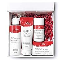 Chemo & Radiation Kit Therapy Skincare Bundle (4-Piece Set) Deep Moisturizing Lotion, Mild Soap, Conditioning Shampoo, Non-Metallic Deodorant | Natural, Soothing Wellness for Cancer Patients
